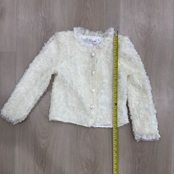 Girl’s Tulle Cream Jacket, size 7 - Picture 6 of 6